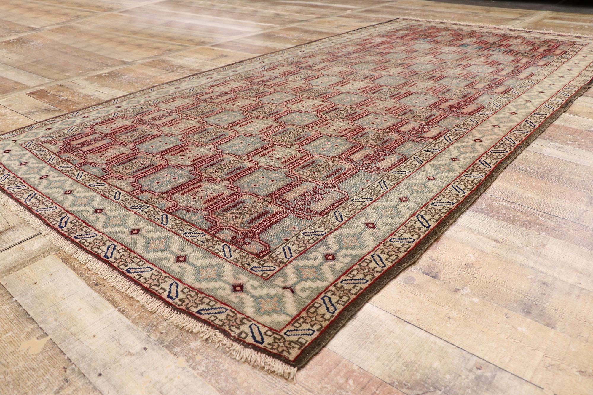 20th Century Distressed Antique Persian Azerbaijan Gallery Rug For Sale