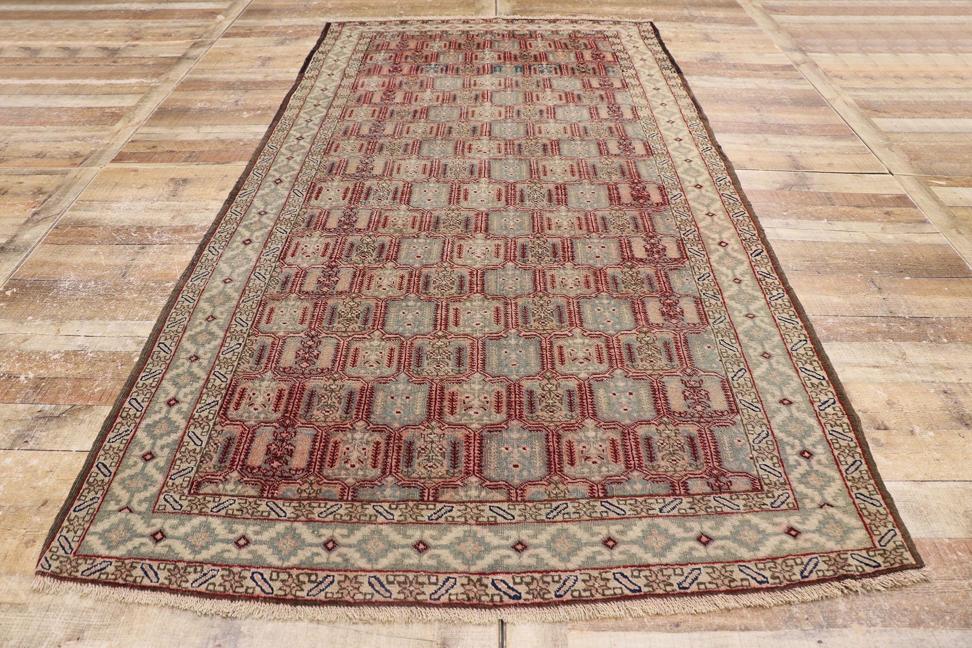 Wool Distressed Antique Persian Azerbaijan Gallery Rug For Sale