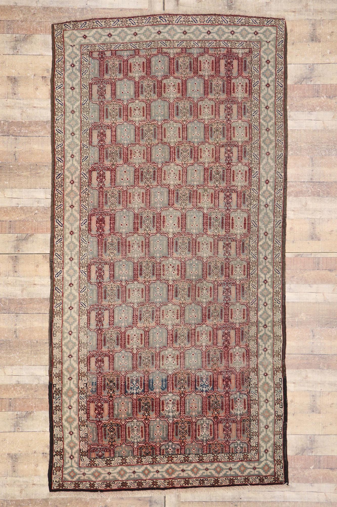 Distressed Antique Persian Azerbaijan Gallery Rug For Sale 1
