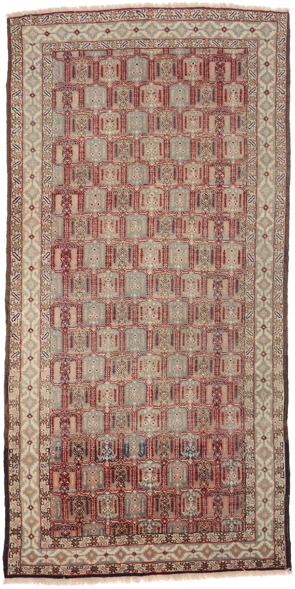 Distressed Antique Persian Azerbaijan Gallery Rug For Sale 2