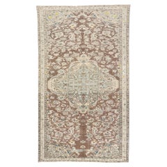 Distressed Antique Persian Bakhtiari Gallery Rug with Farmhouse Cottage Style