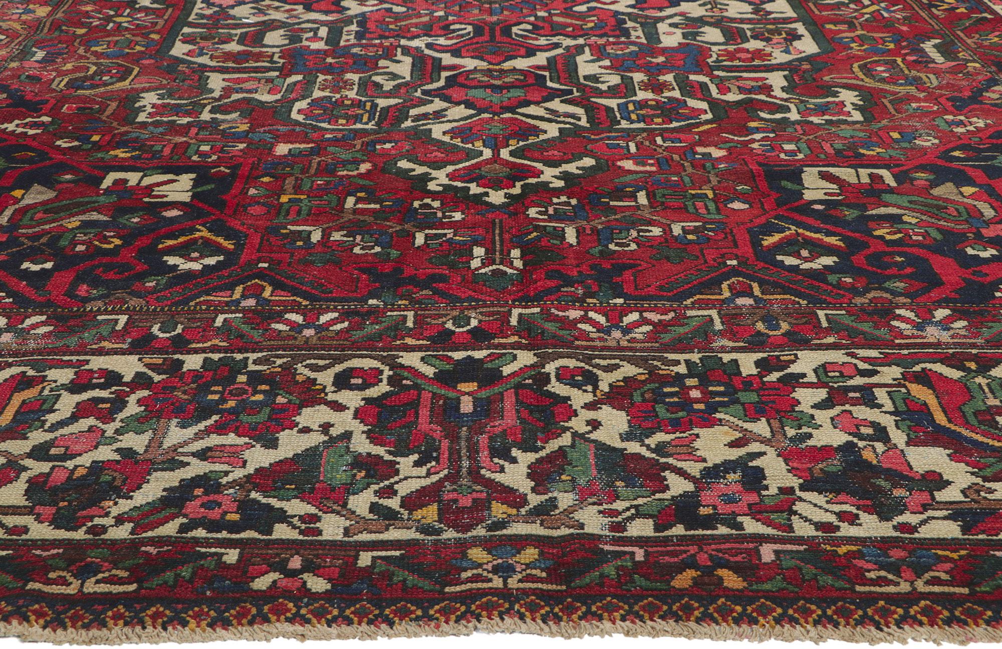 20th Century Distressed Antique Persian Bakhtiari Rug For Sale