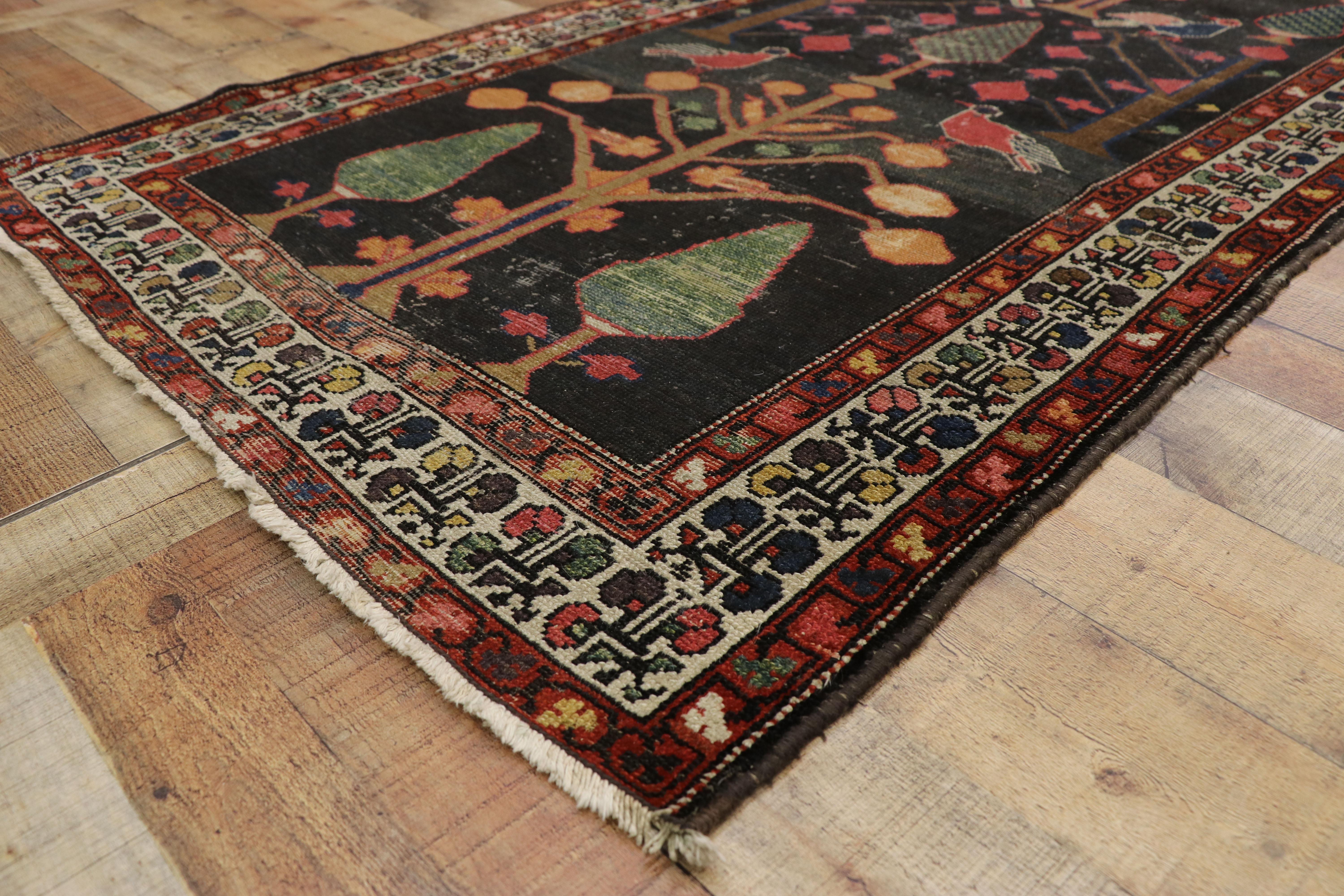 20th Century Distressed Antique Persian Bakhtiari Runner with Directional Tree of Life Design
