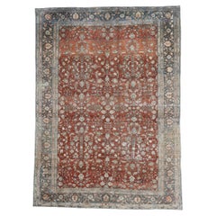 Distressed Antique Persian Bibikabad Rug with Modern Rustic Style
