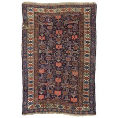 Distressed Antique Persian Bijar Rug with Modern Rustic Tribal Style