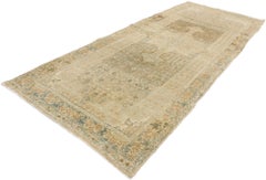 Distressed Antique Persian Bijar Runner with Modern Rustic Shaker Style