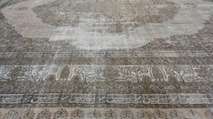 Distressed Antique Persian Brown and Earthy Tones Rare Wool Rug 13'x19'8''