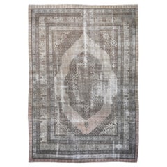 Distressed Antique Persian Brown and Earthy Tones Rare Wool Rug 13'x19'8''