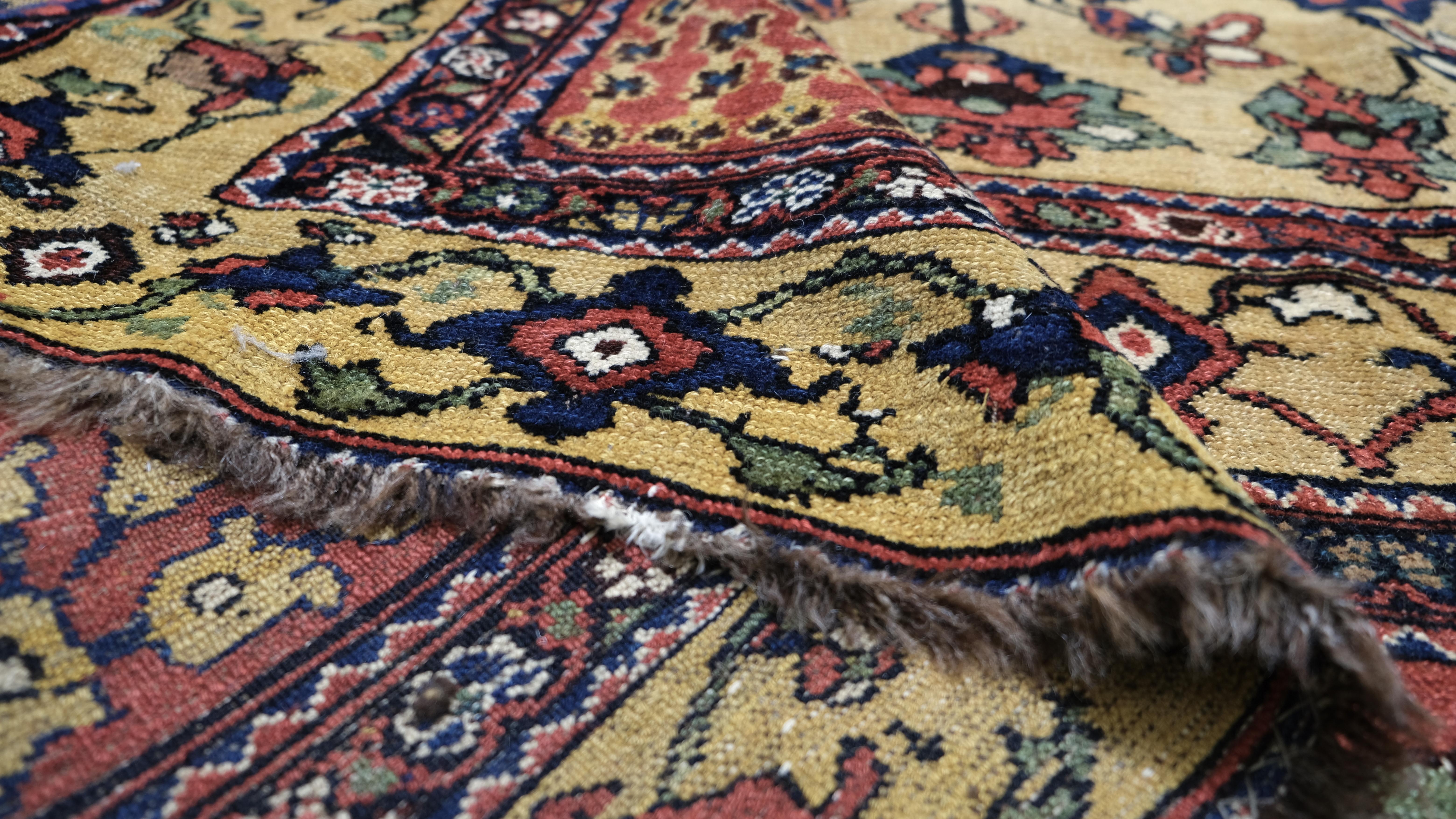 Gebeizte antike persische Sarouk Farahan Wolle  14'x19'8'' im Angebot 3