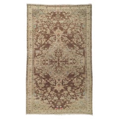 Antique-Worn Persian Faridan Rug, Belgian Chic Meets Rustic Sensibility