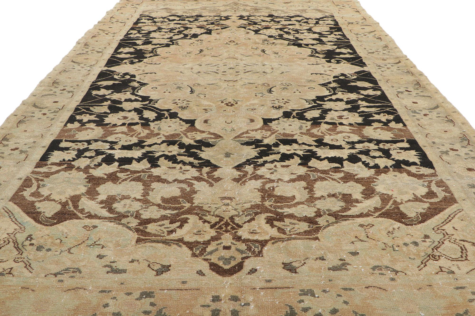 Modern Distressed Antique Persian Feridan Rug For Sale