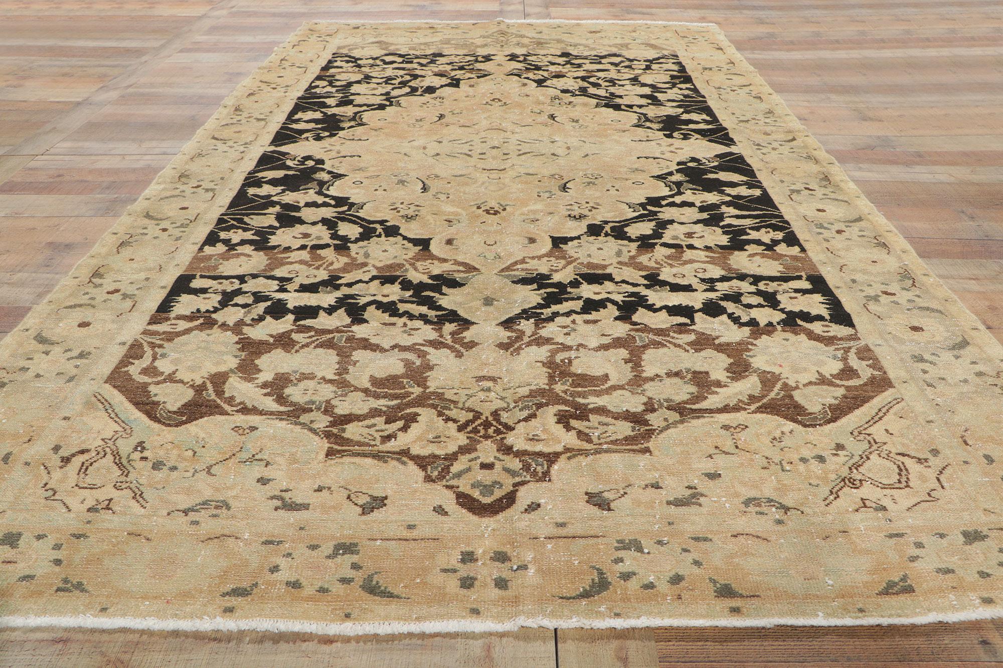 20th Century Distressed Antique Persian Feridan Rug For Sale