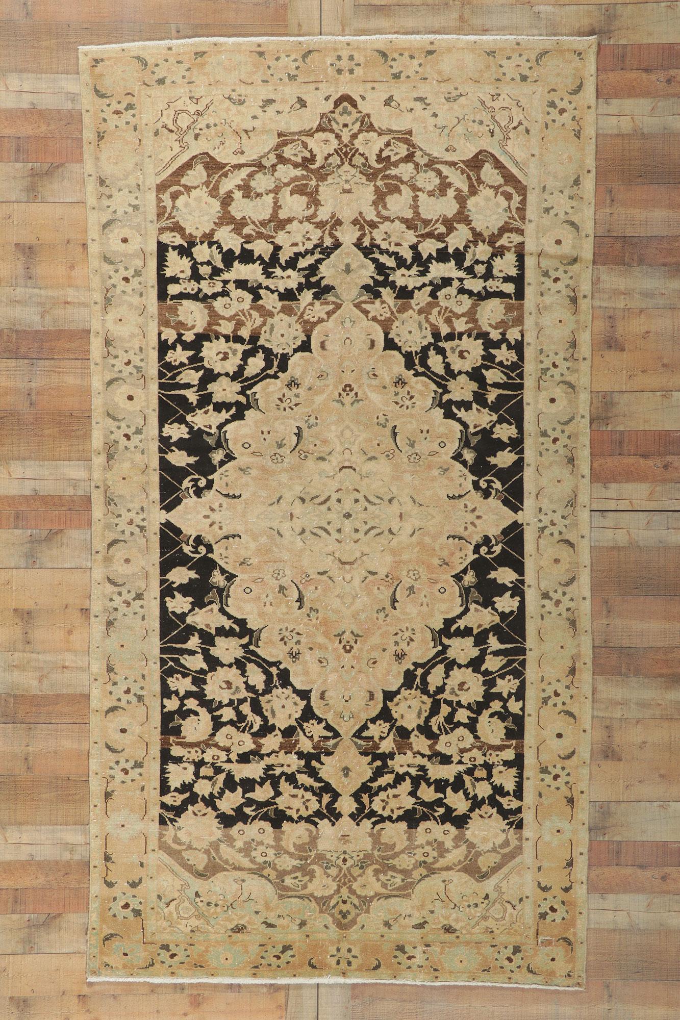 Wool Distressed Antique Persian Feridan Rug For Sale
