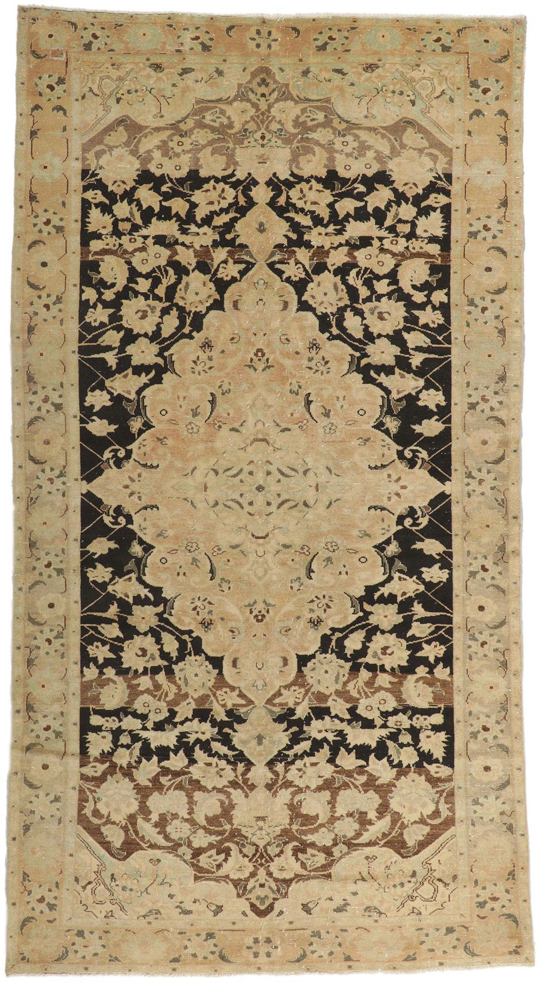 Distressed Antique Persian Feridan Rug For Sale 1