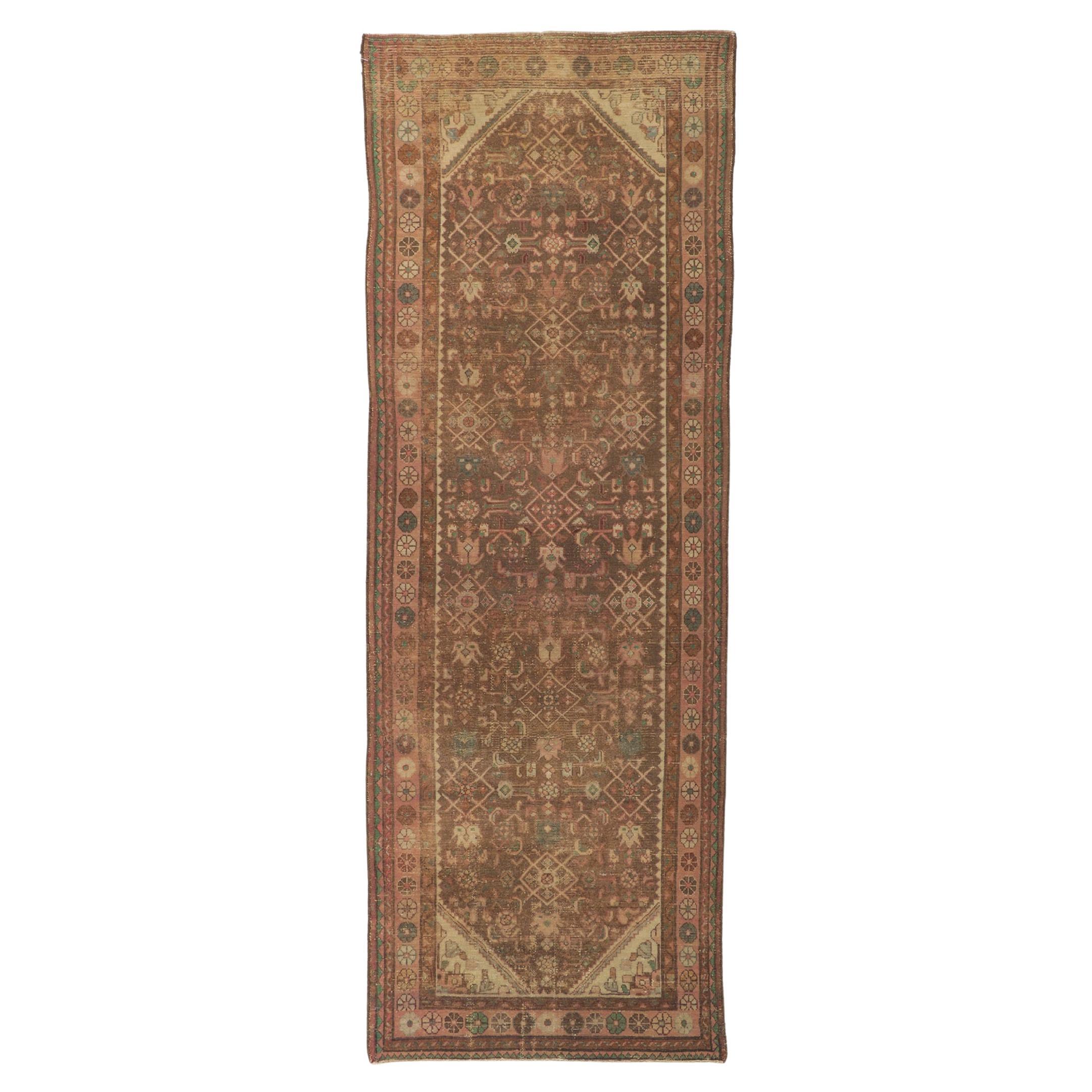 Distressed Antique Persian Hamadan Runner