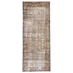 Distressed Antique Persian Hamadan Runner with Modern Rustic Industrial Style