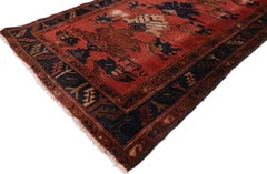Distressed Antique Persian Hamadan Runner with Rustic English Manor Tudor Style