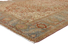Distressed Antique Persian Heriz Design Rug with Rustic Artisan Cottage Style