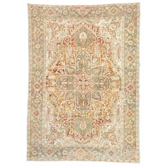 Antique Persian Heriz Design Rug with Rustic Arts & Crafts Style