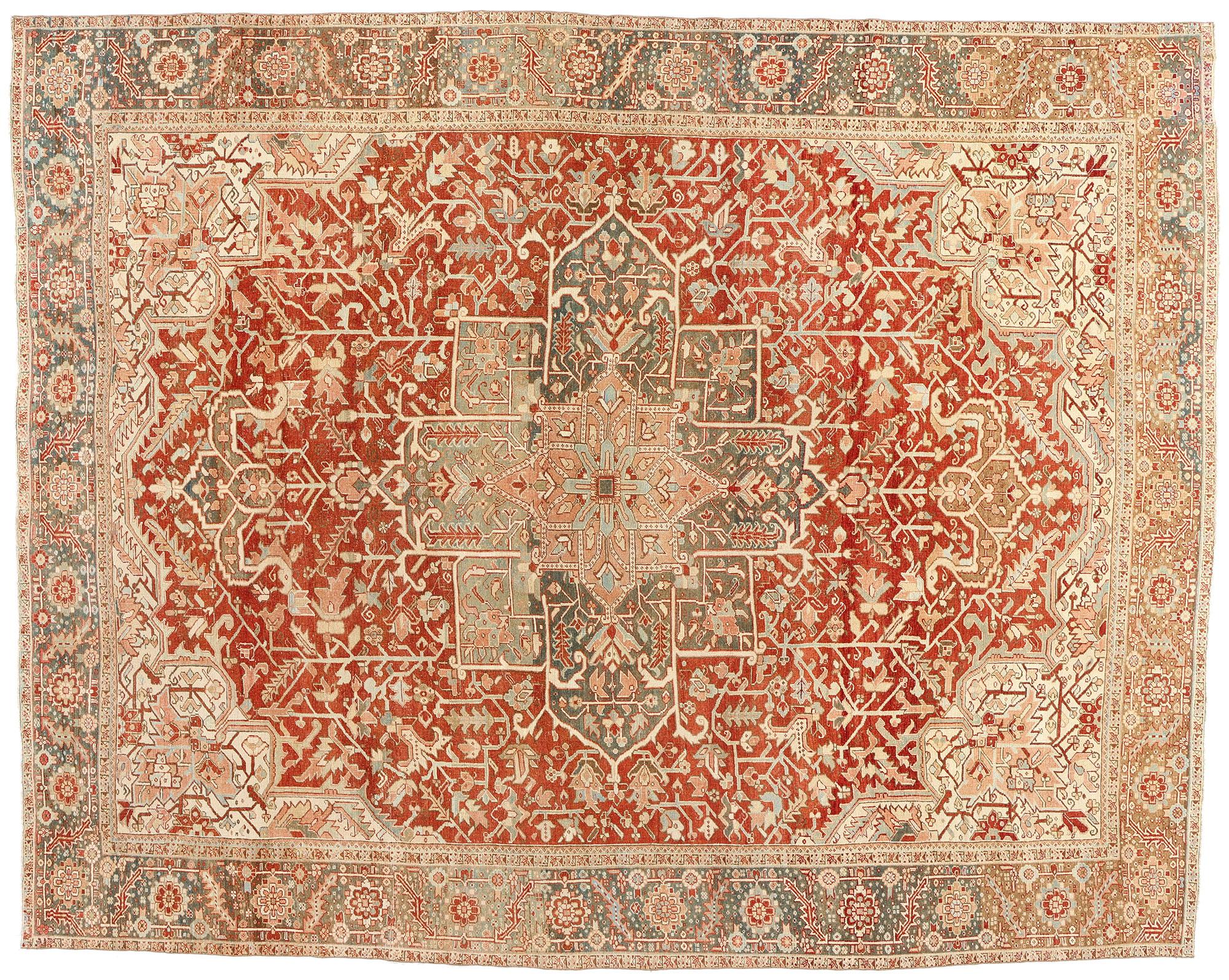 Tapis persan ancien Heriz de style traditionnel en vente 3