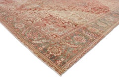 Heritage Refined: Rare Antique Persian Heriz Masterpiece of Distinction