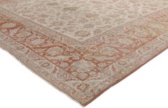 Distressed Antique Persian Isfahan Rug, Rustic Charm Meets Patriotic Flair