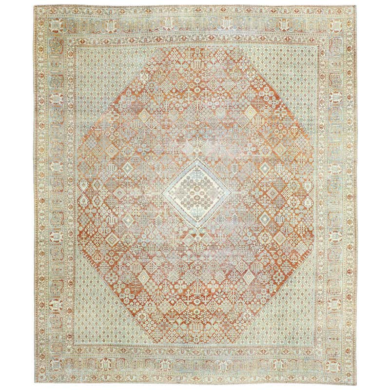 Distressed Antique Persian Shiraz Design Rug with British Colonial ...