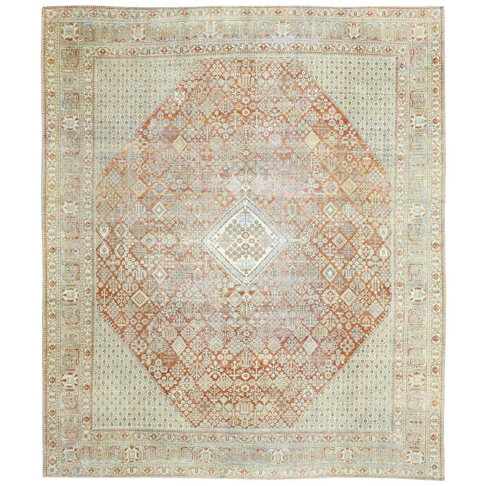 Distressed Antique Persian Shiraz Design Rug with British Colonial ...