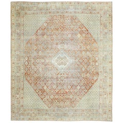 Distressed Antique Persian Joshegan Design Rug with Relaxed Rustic Federal Style