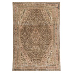 Tapis persan Joshegan ancien vieilli de style rustique Arts & Crafts