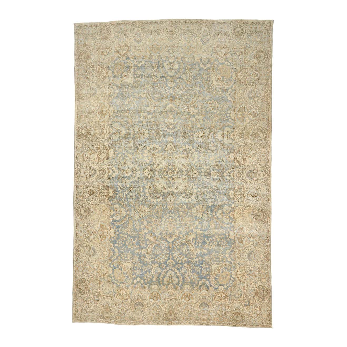 Distressed Antique Persian Kerman Palace Rug with Cotswold Country ...