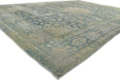 Distressed Antique Persian Kerman Rug