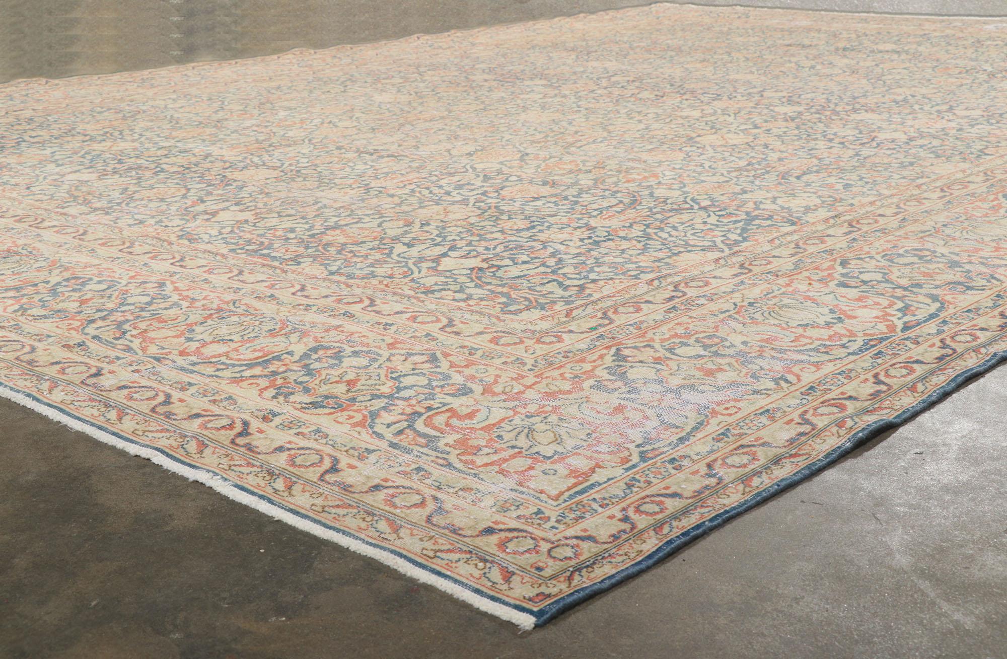 20th Century Distressed Antique Persian Kerman Rug For Sale