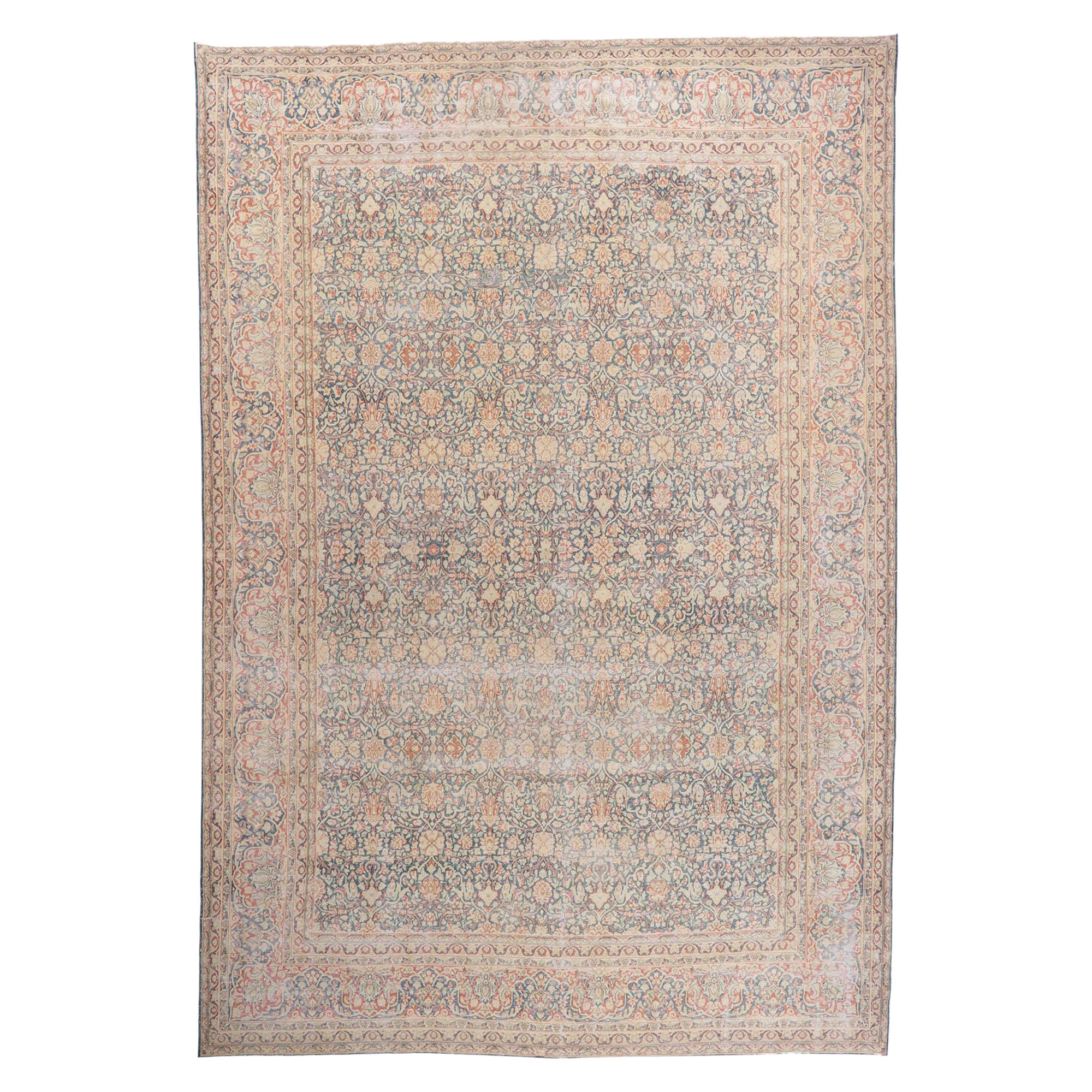 Antiker persischer Kerman-Teppich im Used-Look