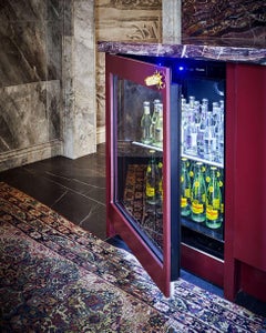 Distressed Antique Persian Kerman Rug with Industrial Speakeasy Style