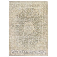 Distressed Antique Persian Kerman Rug with Rustic French Country Style