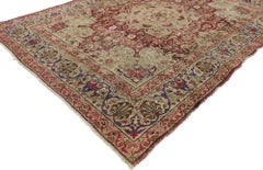 Distressed Antique Persian Kerman Rug with Rustic Old World Victorian Style