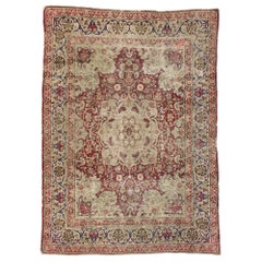 Distressed Antique Persian Kerman Rug with Rustic Old World Victorian Style