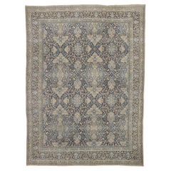 Distressed Antique Persian Kerman Rug with Rustic Style