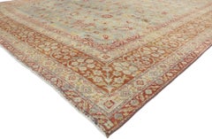 Distressed Antique Persian Kerman Rug with Southern Living and Colonial Style