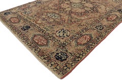 Distressed Antique Persian Kermanshah Rug with Inscribed Cartouche Kufic Design