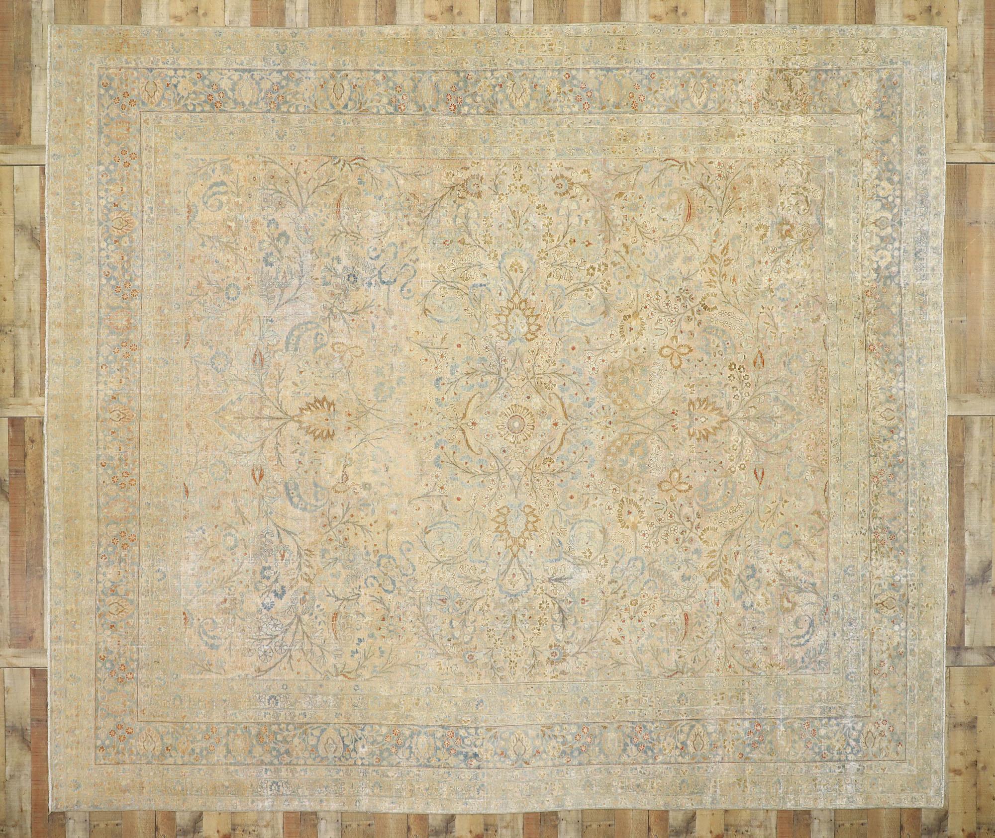 Distressed Antique Turkish Persian Khorassan Rug For Sale 2