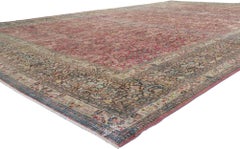 Distressed Antique Persian Khorassan Carpet, 11'10 x 18'08