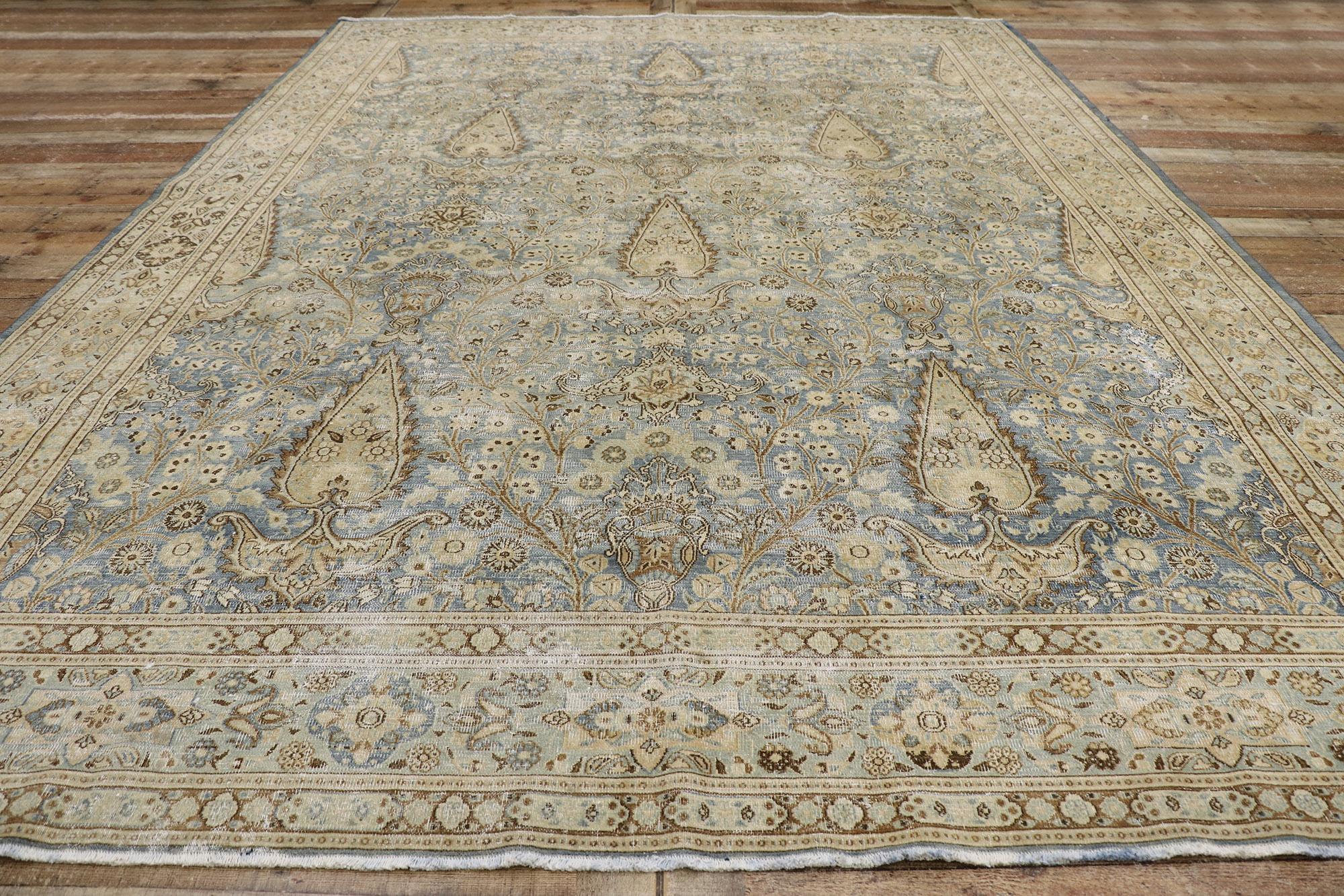 Distressed Antique Persian Khorassan Rug For Sale 1