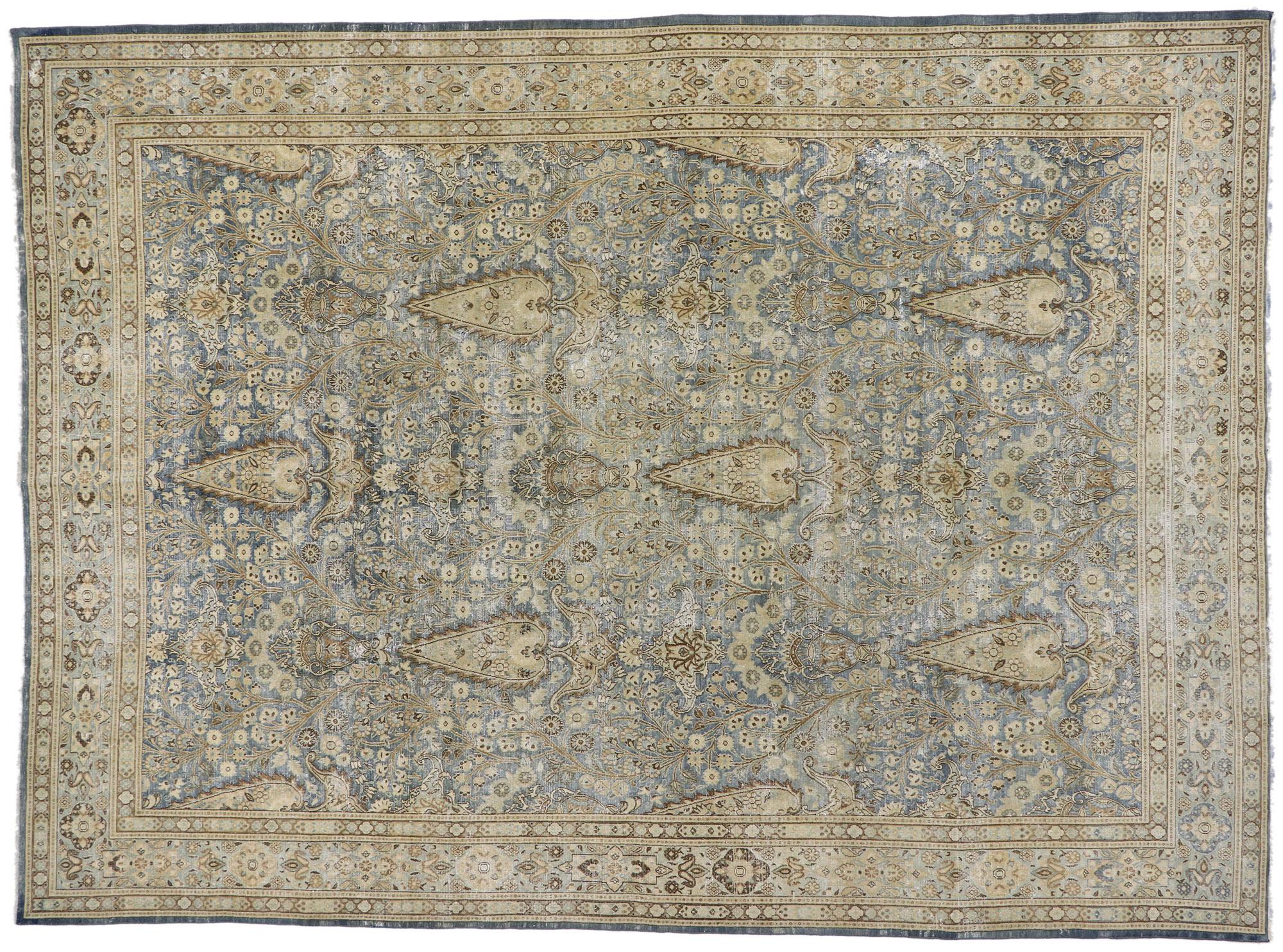 Distressed Antique Persian Khorassan Rug For Sale 3