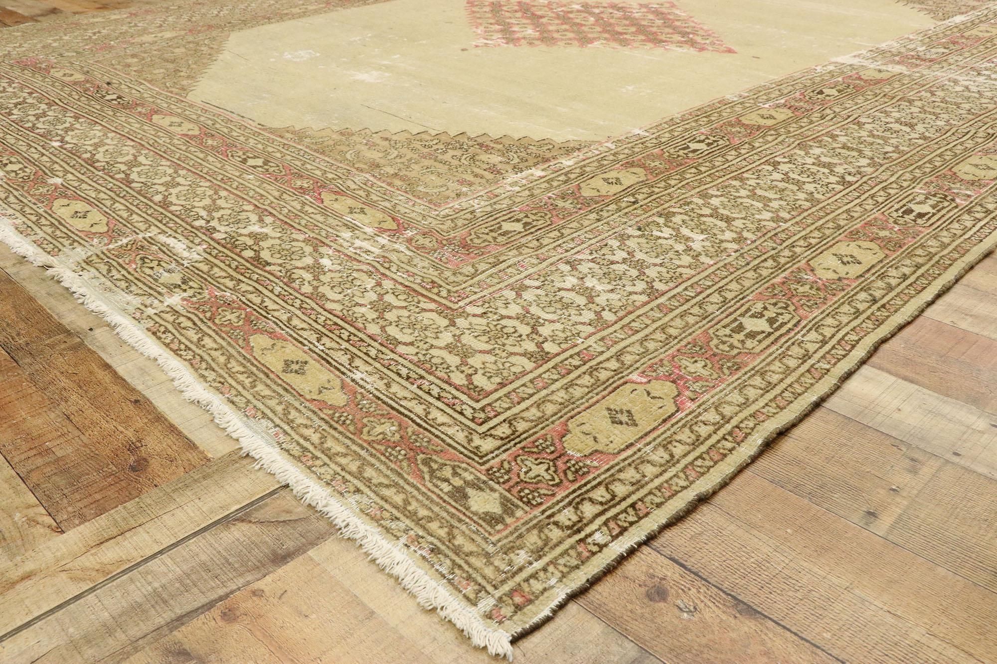 Late 19th Century Antique Persian Khorassan Rug with English Manor Style For Sale 6