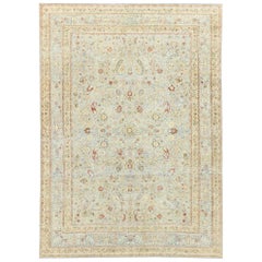 Distressed Antique Persian Khorassan Rug with Rustic English Manor Style
