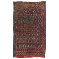 Distressed Antique Persian Kurd Rug with Adirondack Lodge Style