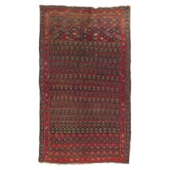 Rustic Antique Persian Kurdish Rug, 04'05 x 07'06