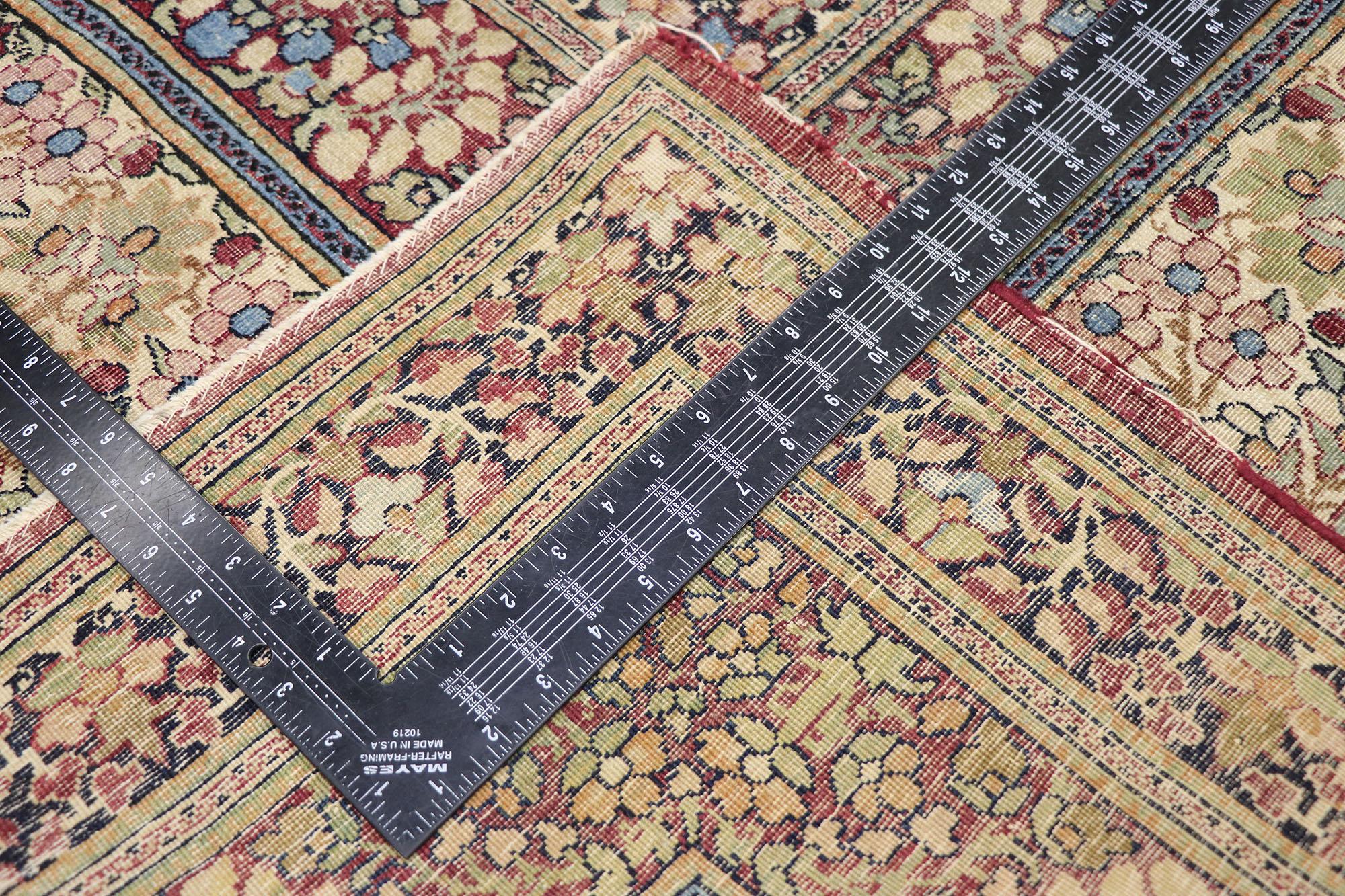 Distressed Antique Persian Lavar Kermanshah Rug In Distressed Condition For Sale In Dallas, TX